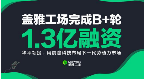 盖雅工场完成B+轮1.3亿元融资，华平领投