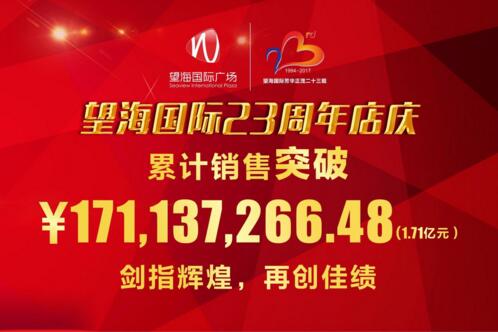 喜讯:望海国际二十三周年店庆销售突破